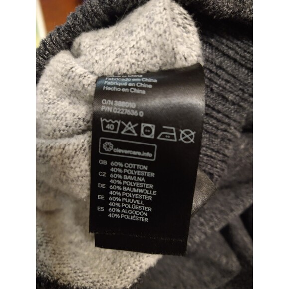 LOGG H&M Sweater Gray Button Cowl Neck Pullover Knit Sz M Cabin Ski Lodge Rugged - Picture 14 of 14